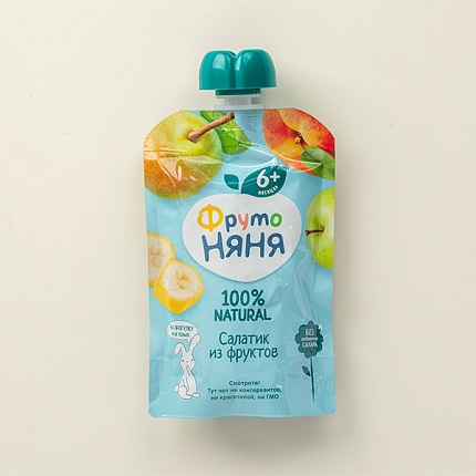 ФрутоНяня Пюре фрукт.Салатик из фруктов 90г
