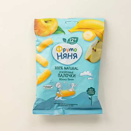 ФрутоНяня Палочки кукурузные с яблоком и бананом 20г